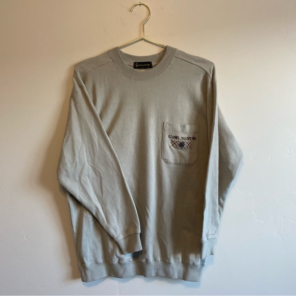 ⭐️LOWEST⭐️ Vintage Gianni Valentino Long Sleeve Pocked Crewneck Embroidered - Picture 2 of 6